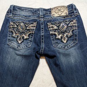 Miss Me Bootcut Jeans with Bronze and Silver Sequin Back Pockets